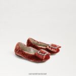 ילדים הַנעָלָה Sam Edelman שטוח בלט פארה קטיפה כתומה קניון 4XL22X1058