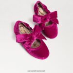ילדים הַנעָלָה Sam Edelman שטוח בלט שמח קטיפה פטל 4XL22X1022 - Image 7