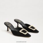 נשים הַנעָלָה Sam Edelman בריט חתלתול פרד עקב זמש שחור 4XL22X434