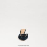 נשים הַנעָלָה Sam Edelman בריט חתלתול פרד עקב קטיפה ספיר עמוקה 4XL22X433 - Image 3