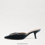 נשים הַנעָלָה Sam Edelman בריט חתלתול פרד עקב קטיפה ספיר עמוקה 4XL22X433 - Image 4