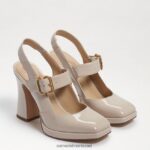נשים הַנעָלָה Sam Edelman גילie slingback מרי ג'יין עקב פטנט פשתן 4XL22X315