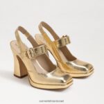 נשים הַנעָלָה Sam Edelman גילie slingback מרי ג'יין עקב זהב ענבר 4XL22X317