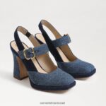 נשים הַנעָלָה Sam Edelman גילie slingback מרי ג'יין עקב כחול מונטרוז 4XL22X312