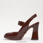 נשים הַנעָלָה Sam Edelman גילie slingback מרי ג'יין עקב פטנט קקאו חם 4XL22X314 - Image 4