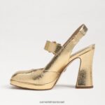 נשים הַנעָלָה Sam Edelman גילie slingback מרי ג'יין עקב זהב ענבר 4XL22X317 - Image 4