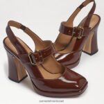 נשים הַנעָלָה Sam Edelman גילie slingback מרי ג'יין עקב פטנט קקאו חם 4XL22X314 - Image 7