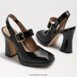 נשים הַנעָלָה Sam Edelman גילie slingback מרי ג'יין עקב פטנט שחור 4XL22X316 - Image 7