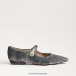נשים הַנעָלָה Sam Edelman ג'ין מרי ג'יין מחודדת בוהן שטוחה קטיפה כחולה מעושנת 4XL22X541 - Image 2