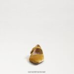 נשים הַנעָלָה Sam Edelman ג'ין מרי ג'יין מחודדת בוהן שטוחה קטיפה זעפרן 4XL22X540 - Image 3