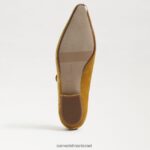 נשים הַנעָלָה Sam Edelman ג'ין מרי ג'יין מחודדת בוהן שטוחה קטיפה זעפרן 4XL22X540 - Image 6