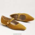 נשים הַנעָלָה Sam Edelman ג'ין מרי ג'יין מחודדת בוהן שטוחה קטיפה זעפרן 4XL22X540 - Image 7