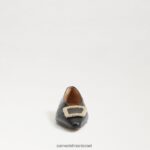 נשים הַנעָלָה Sam Edelman ג'נינה מחודדת בוהן שטוחה עור שחור 4XL22X394 - Image 3