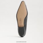 נשים הַנעָלָה Sam Edelman ג'נינה מחודדת בוהן שטוחה עור שחור 4XL22X394 - Image 6