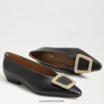 נשים הַנעָלָה Sam Edelman ג'נינה מחודדת בוהן שטוחה עור שחור 4XL22X394 - Image 7