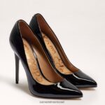 נשים הַנעָלָה Sam Edelman דנה עקב מחודד פטנט שחור 4XL22X411