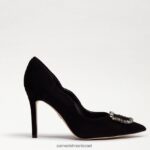 נשים הַנעָלָה Sam Edelman הרייט מחודדת עקב זמש שחור 4XL22X595 - Image 2