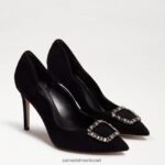 נשים הַנעָלָה Sam Edelman הרייט מחודדת עקב זמש שחור 4XL22X595