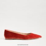 נשים הַנעָלָה Sam Edelman וונדה מחודדת בוהן שטוחה קטיפה כתומה קניון 4XL22X475 - Image 2