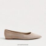 נשים הַנעָלָה Sam Edelman וונדה מחודדת בוהן שטוחה קפוצ'ינו זמש 4XL22X485 - Image 2