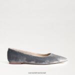 נשים הַנעָלָה Sam Edelman וונדה מחודדת בוהן שטוחה קטיפה כחולה מעושנת 4XL22X474 - Image 2