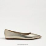 נשים הַנעָלָה Sam Edelman וונדה מחודדת בוהן שטוחה עור זהב מותך 4XL22X481 - Image 2