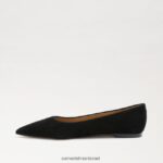 נשים הַנעָלָה Sam Edelman וונדה מחודדת בוהן שטוחה זמש שחור 4XL22X484 - Image 4