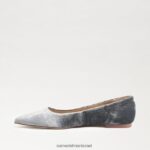 נשים הַנעָלָה Sam Edelman וונדה מחודדת בוהן שטוחה קטיפה כחולה מעושנת 4XL22X474 - Image 4