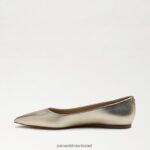 נשים הַנעָלָה Sam Edelman וונדה מחודדת בוהן שטוחה עור זהב מותך 4XL22X481 - Image 4