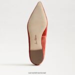 נשים הַנעָלָה Sam Edelman וונדה מחודדת בוהן שטוחה קטיפה כתומה קניון 4XL22X475 - Image 6