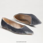 נשים הַנעָלָה Sam Edelman וונדה מחודדת בוהן שטוחה קטיפה כחולה מעושנת 4XL22X474 - Image 7