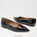 נשים הַנעָלָה Sam Edelman וונדה מחודדת בוהן שטוחה פטנט שחור 4XL22X483 - Image 7