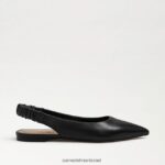 נשים הַנעָלָה Sam Edelman ויטני slingback בוהן מחודדת שטוחה עור שחור 4XL22X736 - Image 2