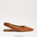 נשים הַנעָלָה Sam Edelman ויטני slingback בוהן מחודדת שטוחה גבול חום 4XL22X739 - Image 2