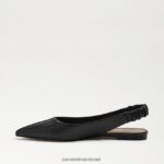 נשים הַנעָלָה Sam Edelman ויטני slingback בוהן מחודדת שטוחה עור שחור 4XL22X736 - Image 4