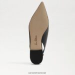 נשים הַנעָלָה Sam Edelman ויטני slingback בוהן מחודדת שטוחה עור שחור 4XL22X736 - Image 6