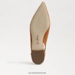 נשים הַנעָלָה Sam Edelman ויטני slingback בוהן מחודדת שטוחה גבול חום 4XL22X739 - Image 6