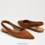 נשים הַנעָלָה Sam Edelman ויטני slingback בוהן מחודדת שטוחה גבול חום 4XL22X739 - Image 7