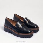 נשים הַנעָלָה Sam Edelman לופר סוליה של laurs lug קופסה שחורה מבריקה 4XL22X428