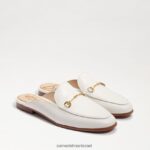 נשים הַנעָלָה Sam Edelman ליני נשך פרד עור לבן בוהק 4XL22X80