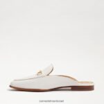 נשים הַנעָלָה Sam Edelman ליני נשך פרד עור לבן בוהק 4XL22X80 - Image 4