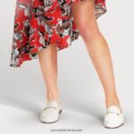 נשים הַנעָלָה Sam Edelman ליני נשך פרד עור לבן בוהק 4XL22X80 - Image 8