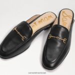 נשים הַנעָלָה Sam Edelman ליני נשך פרד עור שחור 4XL22X79 - Image 7