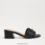 נשים הַנעָלָה Sam Edelman מגלשת עקב בלוק waylon מארג שחור 4XL22X346 - Image 2