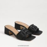 נשים הַנעָלָה Sam Edelman מגלשת עקב בלוק waylon מארג שחור 4XL22X346