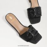 נשים הַנעָלָה Sam Edelman מגלשת עקב בלוק waylon מארג שחור 4XL22X346 - Image 7