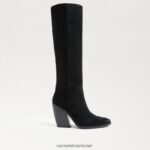 נשים הַנעָלָה Sam Edelman מגף אנבל בגובה הברך זמש שחור 4XL22X859 - Image 2