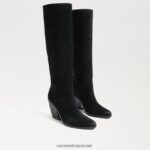 נשים הַנעָלָה Sam Edelman מגף אנבל בגובה הברך זמש שחור 4XL22X859