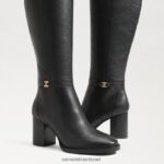 נשים הַנעָלָה Sam Edelman מגף בגובה של Elsy עור שחור 4XL22X798 - Image 7
