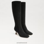נשים הַנעָלָה Sam Edelman מגף גבוה ברכיים זמש שחור 4XL22X825